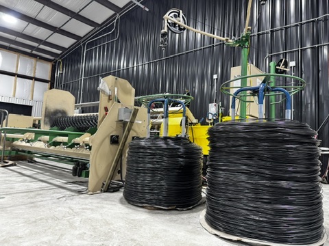 Bergandi Chainlink Fabric Making Machine at Ruco Fence Products for making Chainlink fence for our contractor supply